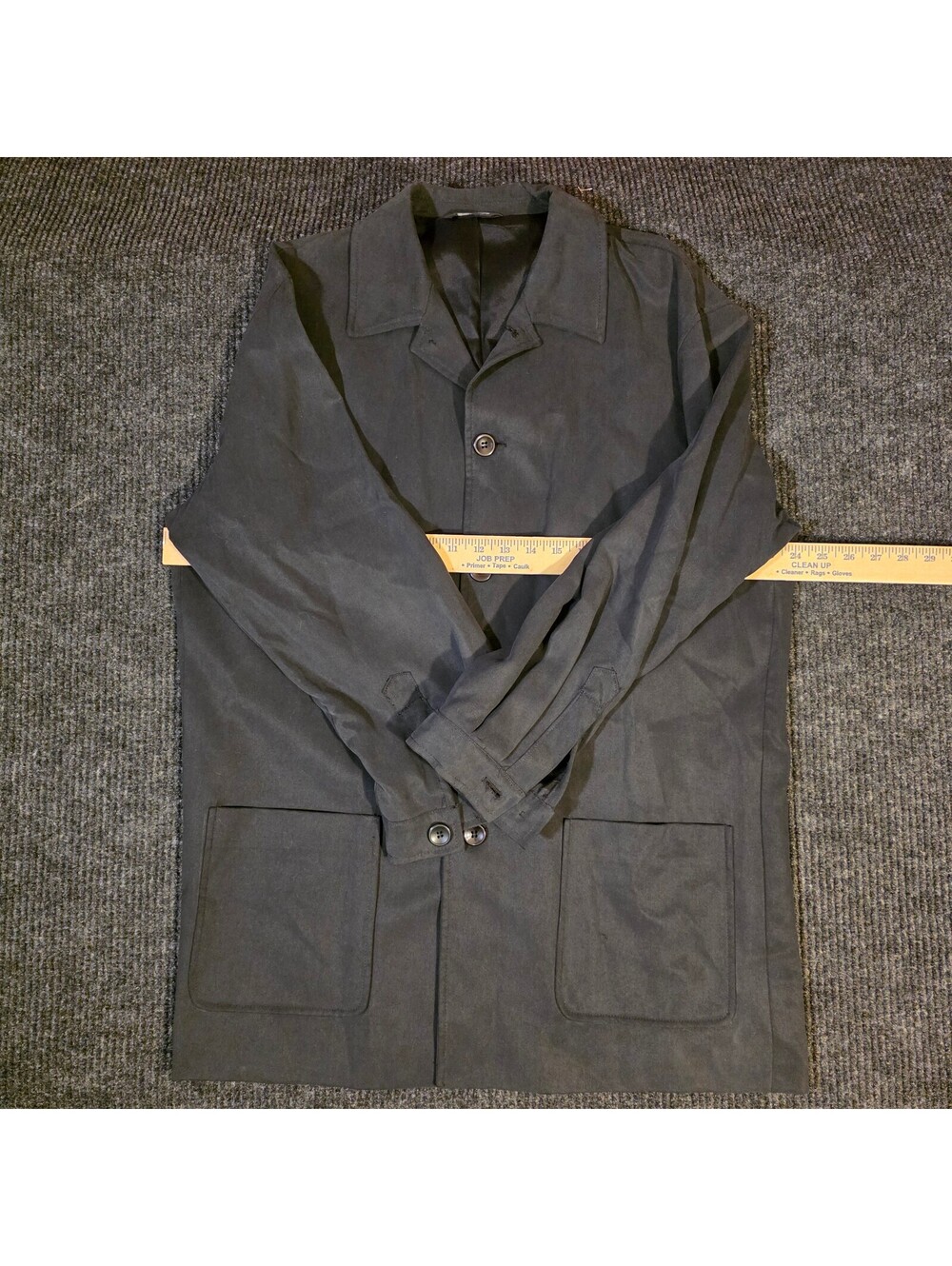 Cezani Black Button-Up Jacket with Front Pockets XL